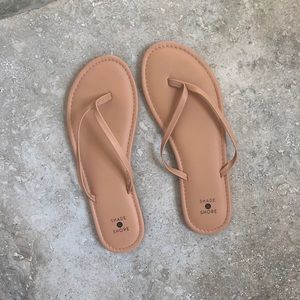 Cream Flip Flops
